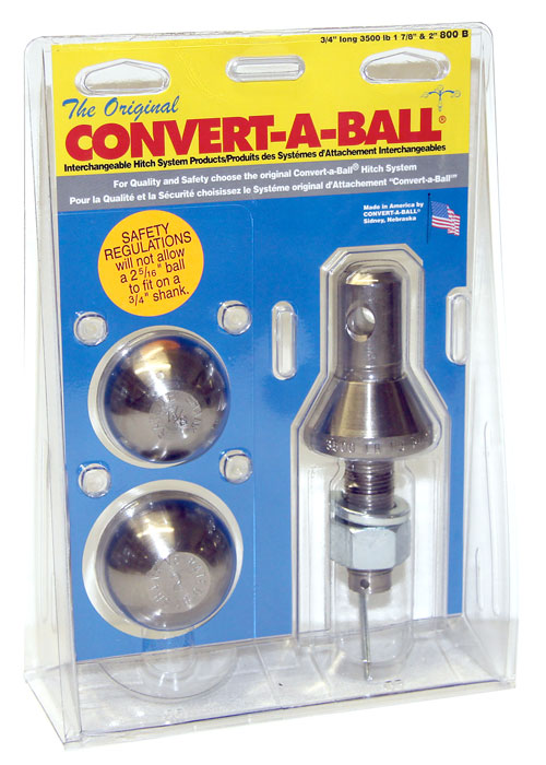 Convert-A-Ball Nickel Set w/ 3/4" Shank, 1-7/8" Ball and 2" Ball #800