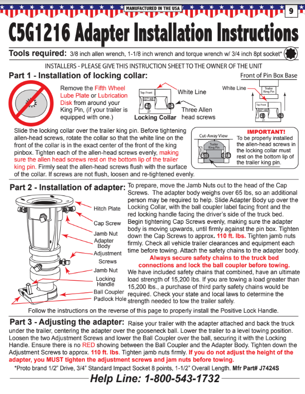 Convert-A-Ball 5th Wheel to Gooseneck Adapter #C5G1216